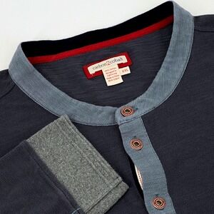Carbon 2 Cobalt Mens Long Sleeve Henley Shirt Blue Knit Cotton XXL